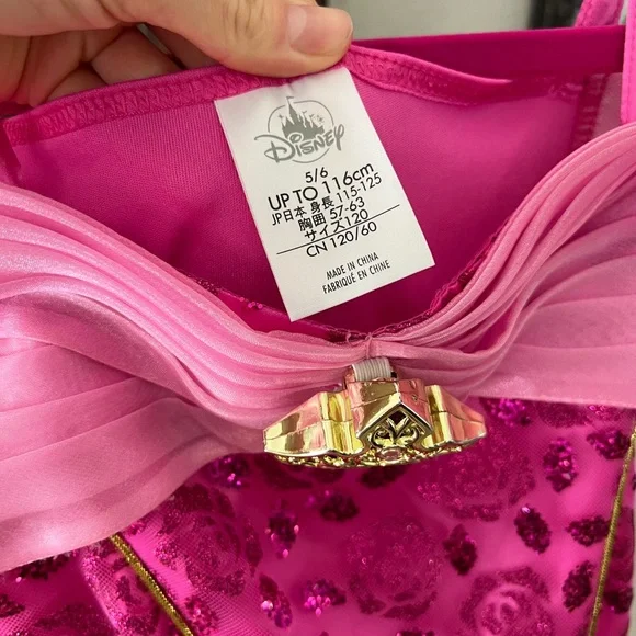 Disney Girls Pink Princess Aurora Costume Dress - Picture 2 of 3